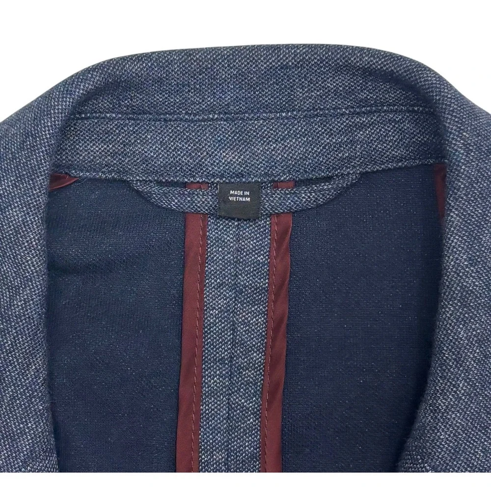 Bonobos 44R Navy Blue Chambray Unstructured Cotton Blazer Jacket Sport Coat Slim